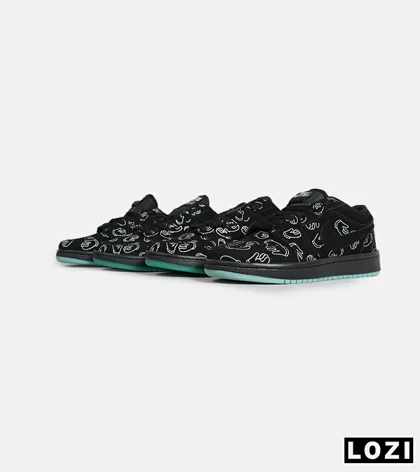 کفش کتانی مردانه و زنانه مشکی Jordan 1 x Kaws مدل 6914