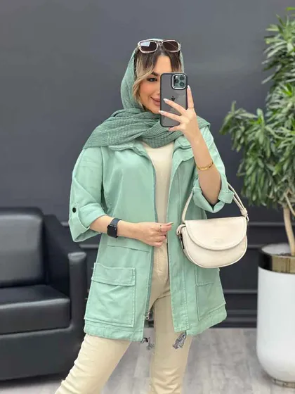 مانتو جلو زیپ پایین گت