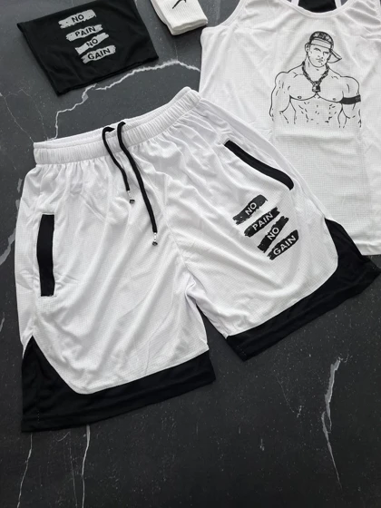 ست رکابی و شلوارک + اسکارف و جوراب بدنسازی