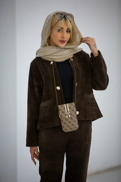 جکت زنانه دکمه نما آستردار