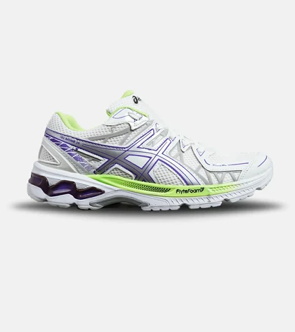 کفش کتانی مردانه سفید بنفش لیمویی ASICS KAYANO 20