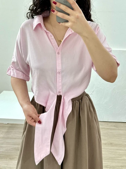 شومیز سیلک گره