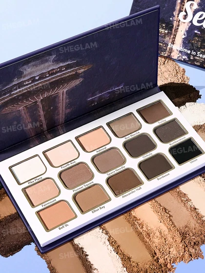 پالت سایه چشم پودری 15 رنگ شیگلم مدل Showtime in Seattle