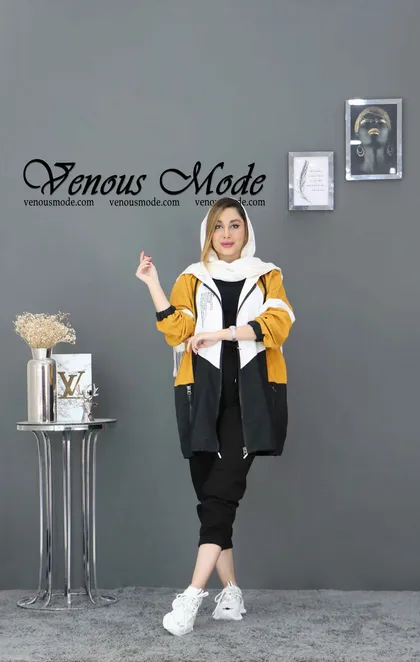 مانتو ترکیبی جلو زیپ