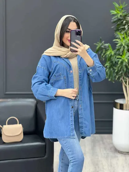 مانتو جین برش‌دار