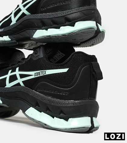 کفش کتانی مردانه مشکی سبز ASICS GORETEX