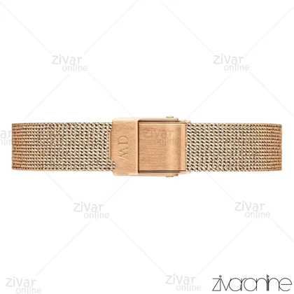 ساعت دنیل ولینگتون زنانه رزگلد صفحه سبز بند حصیری 103868