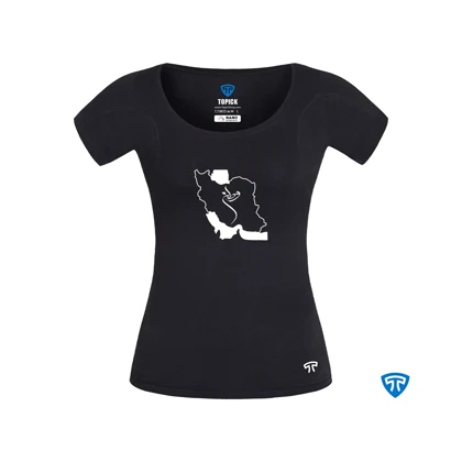 تیشرت نانو آنتی باکتریال ضد تعریق زنانه مشکی طرح وطن من