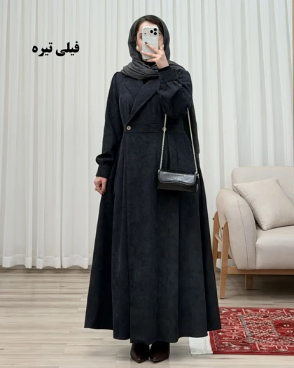 مانتو بلند کبریتی مدل کیارا
