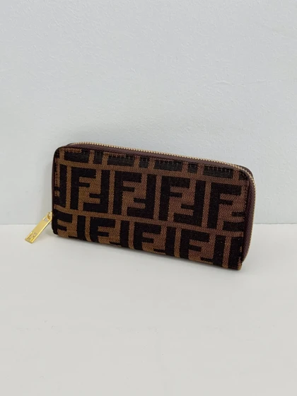 کیف پول کتان فندی