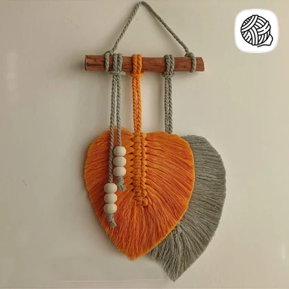 دیوار کوب مکرومه بافی مدل 2 برگ کد 03