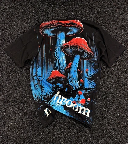 تیشرت طرح قارچ سایکدلیک پشت چاپ لش