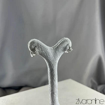 گوشواره زنانه مدل گل چهار برگ نگین‌دار 20438