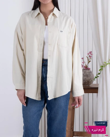 شومیز کتان وارداتی جیب دکمه XBD/NICE