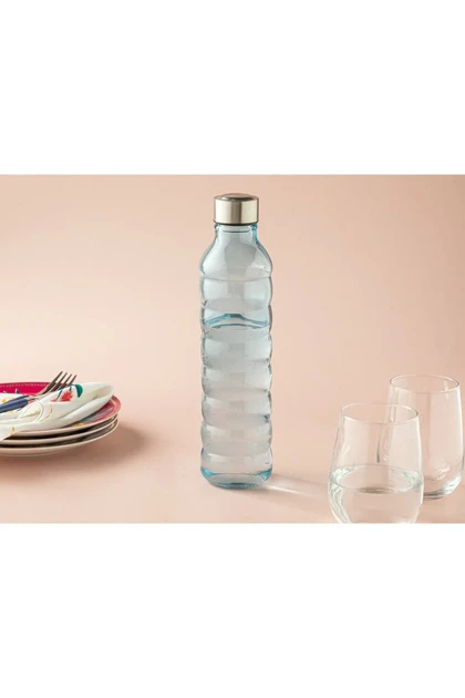 بطری شیشه‌ای Caprice English Home 750 ml - فیروزه‌ای