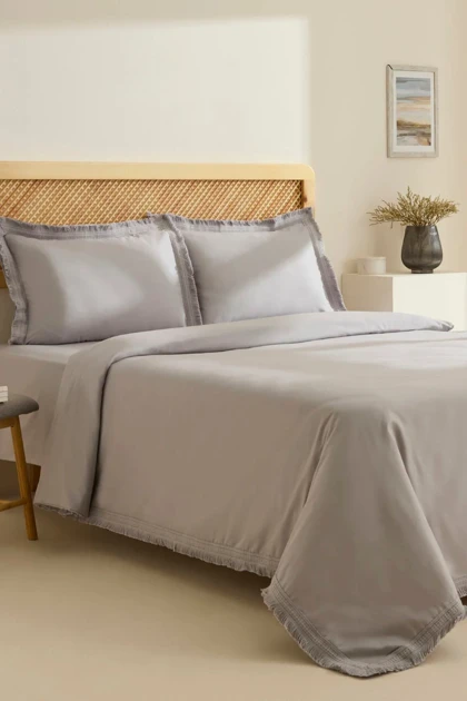 سرویس روتختی دو نفره Karaca Home مدل Helios پنبه - طوسی