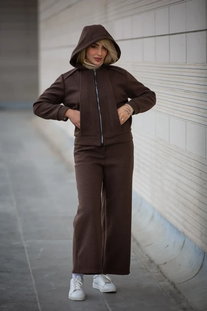 سویشرت زنانه کلاهدار استردار