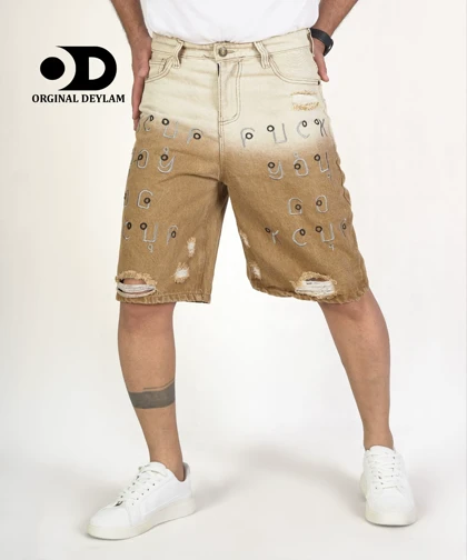 شلوارک جین طرح کاستوم شده پارچه کجراه کد 3 کیفیت استثنایی