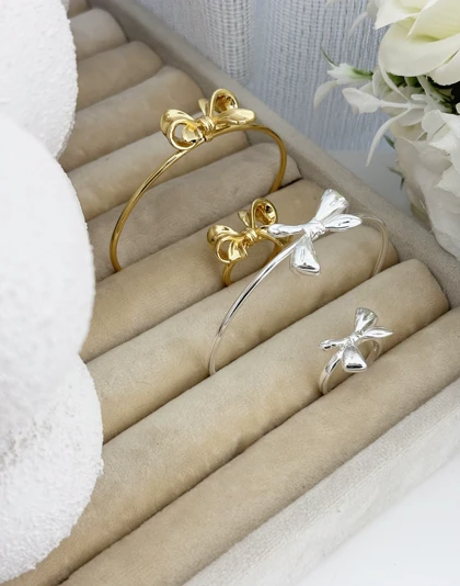 ست دستبند انگشتر پاپیون زنانه 901