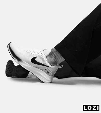 کفش کتانی مردانه و زنانه سفید مشکی Nike air zoom max مدل 5620