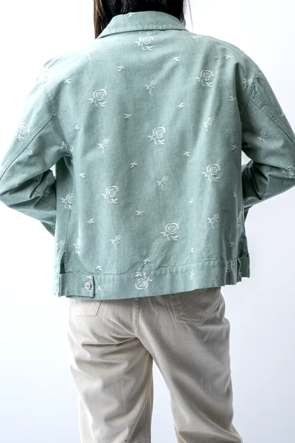 کت کتان ژاکارد زیپ‌دار زنانه