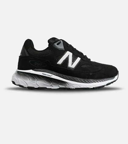 کفش کتانی مردانه مشکی سفید NEW BALANCE 990 مدل 8057