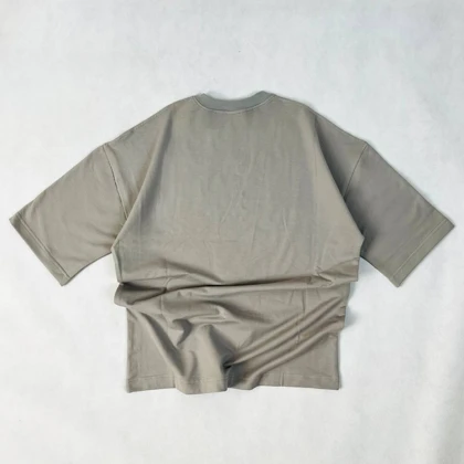 تیشرت دو نخ بیسیک رنگ خاکستری Earth Gray