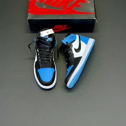کفش نایک ایر جردن وان رترو ساق‌دار مشکی آبی Nike Air Jordan 1 Retro High Black Blue