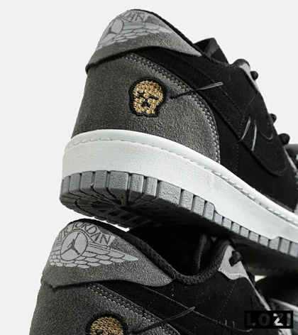 کفش کتانی مردانه و زنانه مشکی طوسی نایک NIKE jordan Vodoo