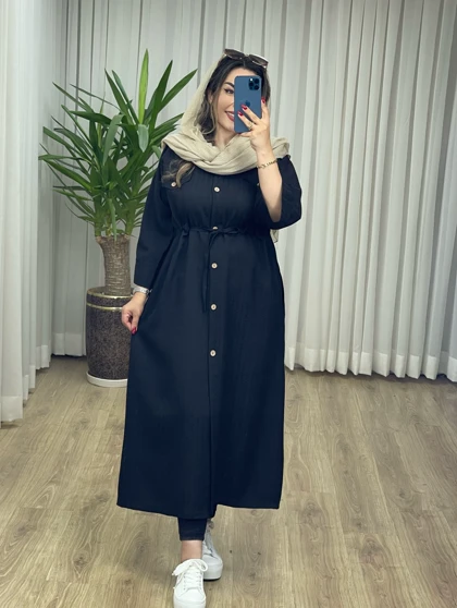 مانتو بلند کمر گت کتیبه کد 2144