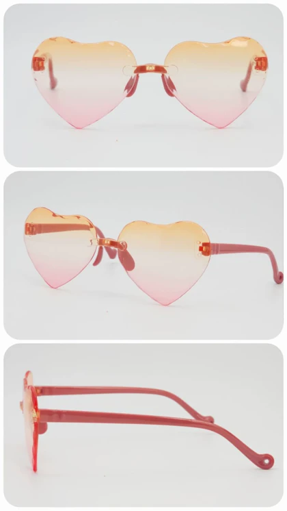 عینک آفتابی بچگانه طرح قلب با شیشه‌های ضد اشعه UV
