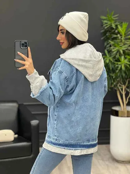 جین ترکیبی آستین جیب