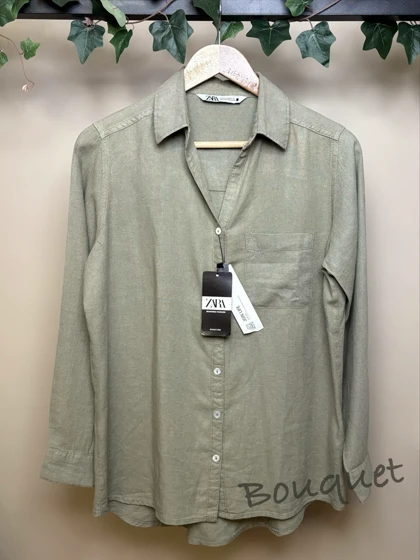 شومیز زارا سبز صدری روشن