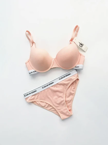 ست شورت اسلیپ و سوتین فنر دار نخ پنبه کلوین کلاین Calvin Klein