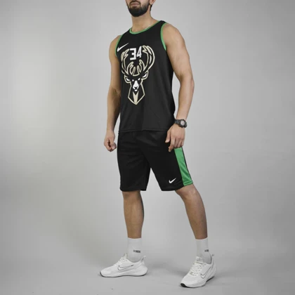 ست رکابی و شلوارک ورزشی مردانه میلواکی باکس مدل PY-Nike-3K1547 مشکی