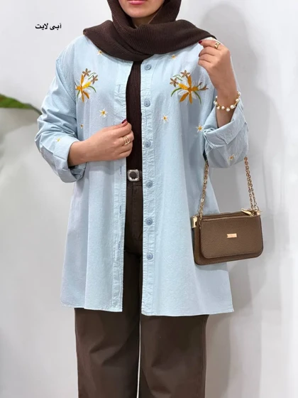مانتو گلدوزی آیسو بابونه(ایراددار)