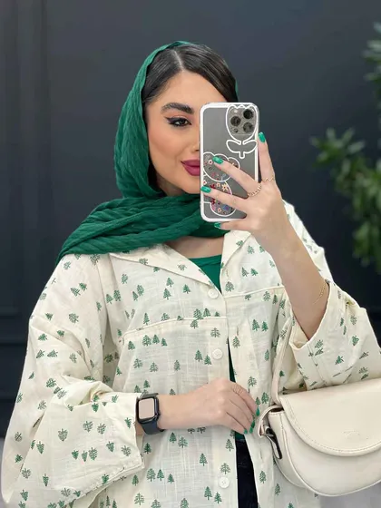 مانتو لینن طرح کاج