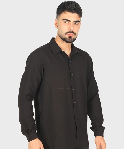 پیراهن لینن مردانه ساده 4409