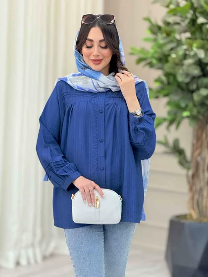 شومیز جلو چین دوخت دار