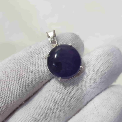 گردنبند نقره با سنگ آمیتیست (بدون زنجیر)