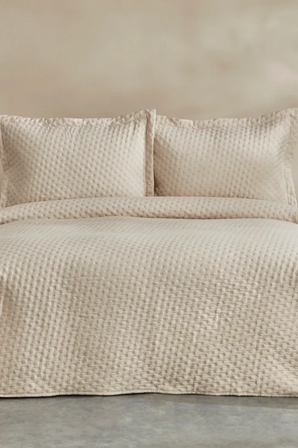 روتختی دو نفره Karaca Home مدل Breeze Soft پلی‌استر - شیری