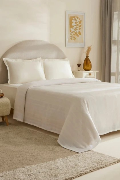 روتختی پیکه دو نفره Karaca Home مدل Layna Ecocell لیوسل - سفید