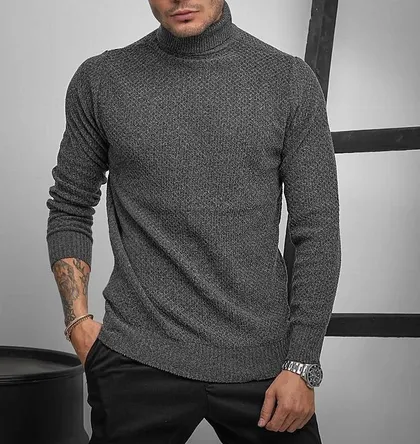 بافت یقه اسکی مردانه کد 80952