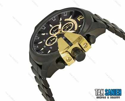 ساعت دیزل شاخدار مردانه مشکی طلایی Diesel-2707-G
