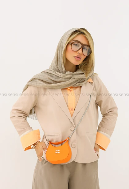 کت زنانه لینن آستین آستر دار کد1006546
