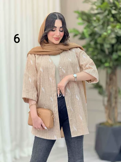 شومیز آستین پاکتی طرح دار