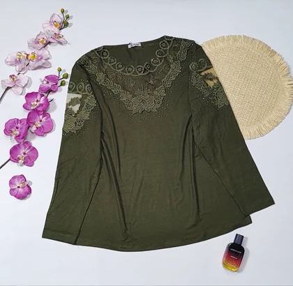 شومیز گیپوردار مدل گلسا کد 50273