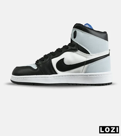 کفش کتانی ساق‌دار مردانه و زنانه مشکی آبی سفید NIKE jordan 1 مدل 7712