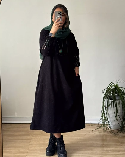پیراهن مانتویی گندم