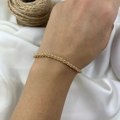 دستبند زنانه ژوپینگ مدل زرین طرح خاویاری رنگ ثابت
